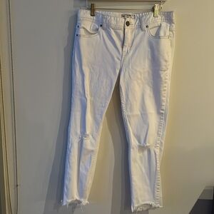 Free People Distressed White Jeans Size 31